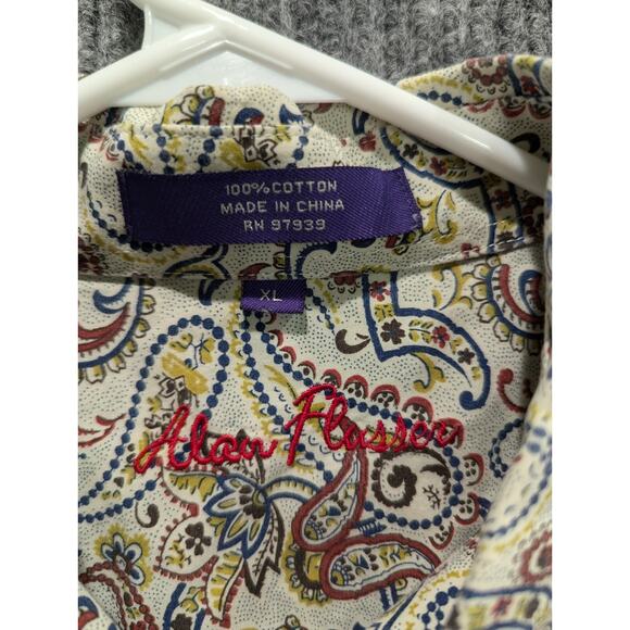 Alan Flusser Men's Paisley Print Long Sleeve Button Down Casual Shirt Size XL - Picture 2 of 8